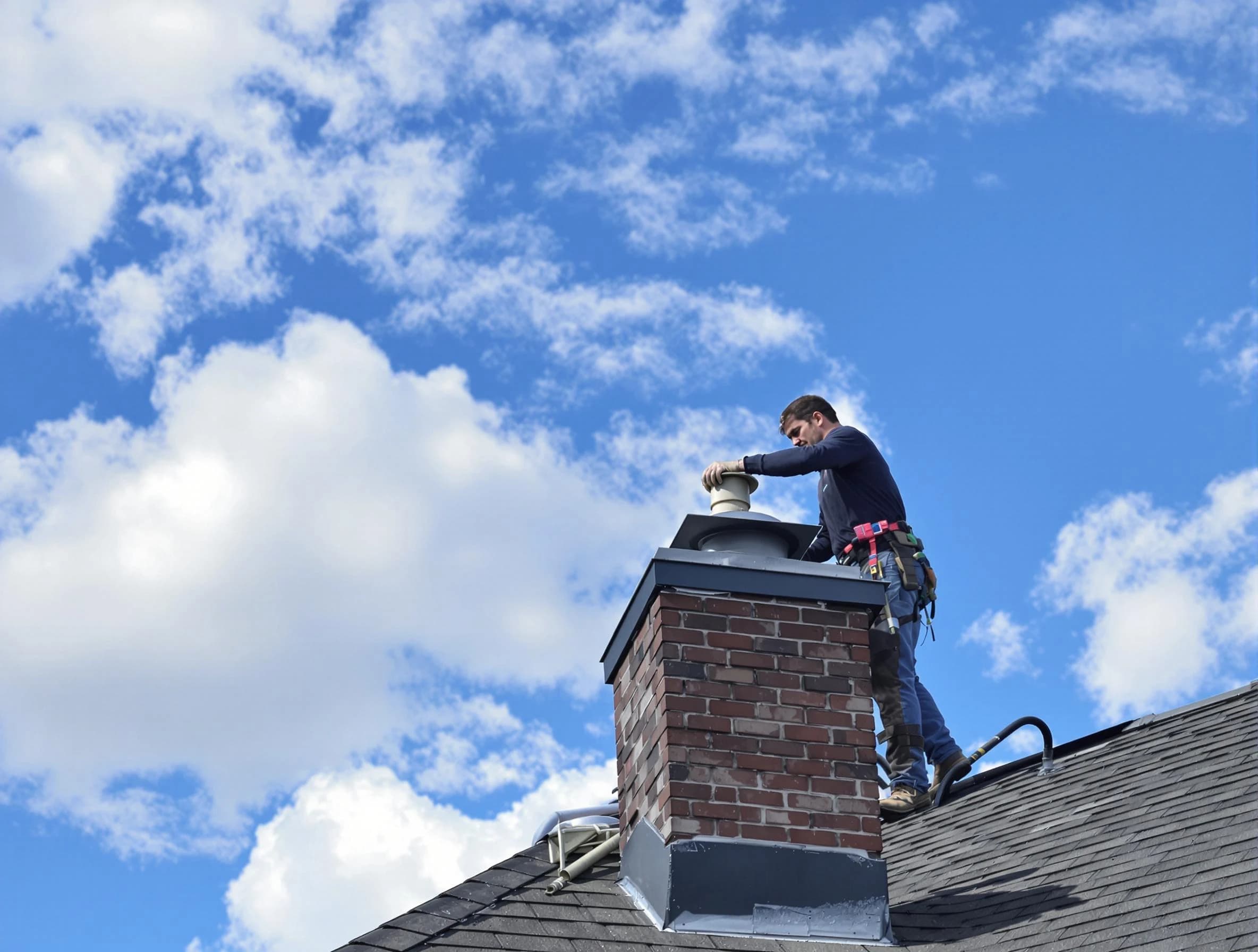 Helena Chimney Sweep installing a sturdy chimney cap in Helena, AL