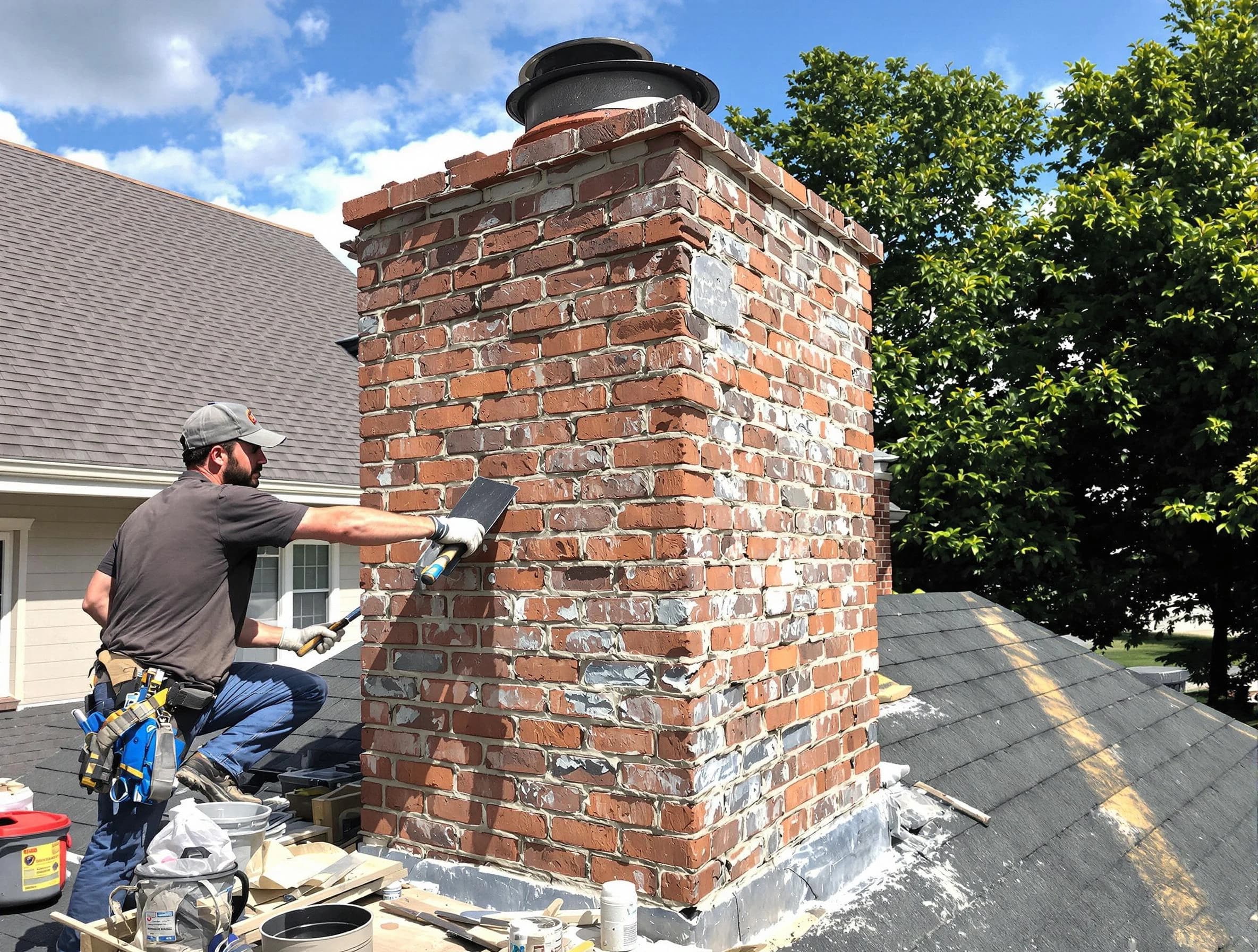 Completed chimney rebuild by Helena Chimney Sweep in Helena, AL