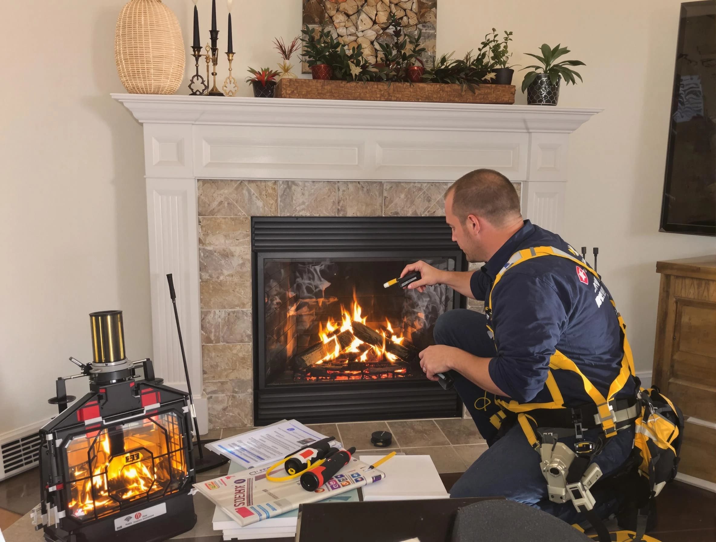 Safety-focused fireplace inspection by Helena Chimney Sweep in Helena, AL