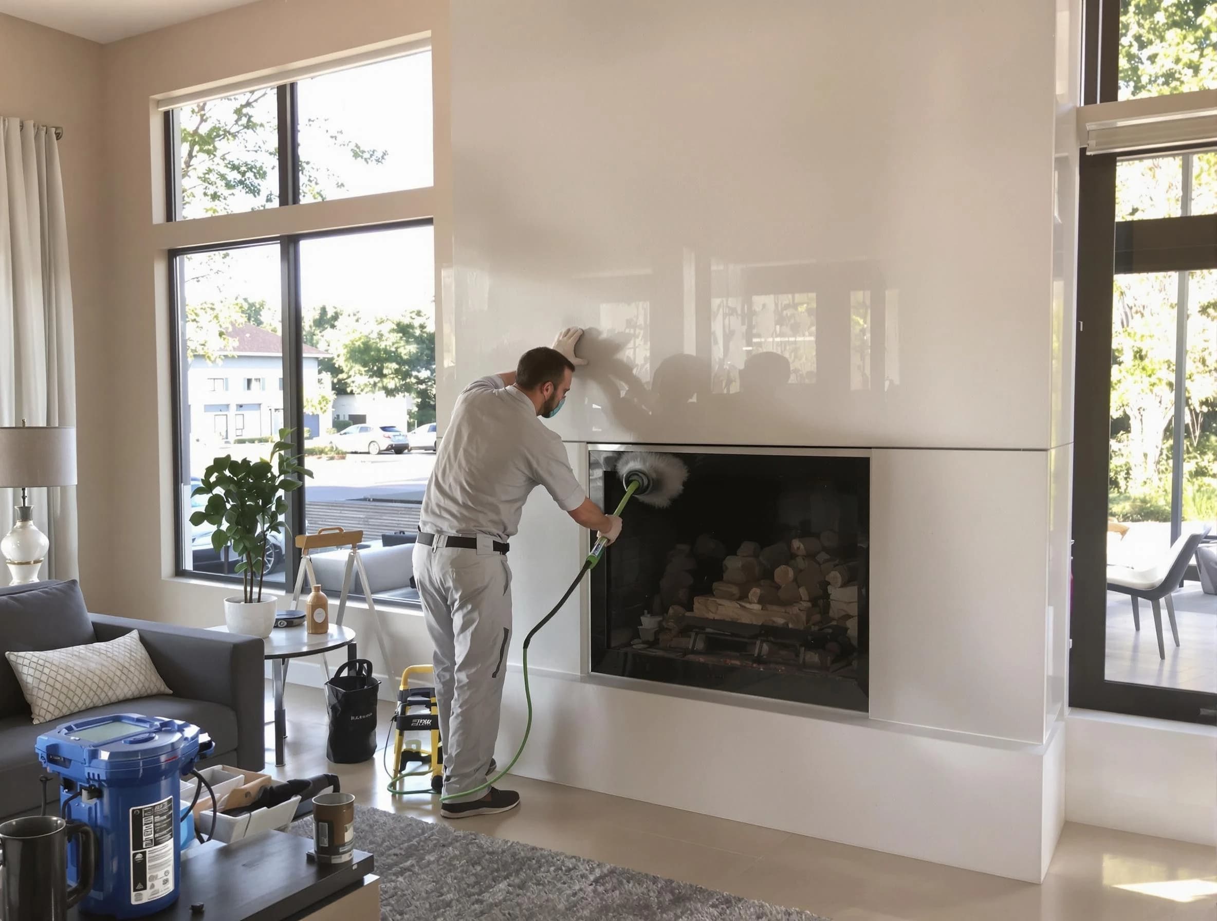 Helena Chimney Sweep performing thorough soot removal in Helena, AL