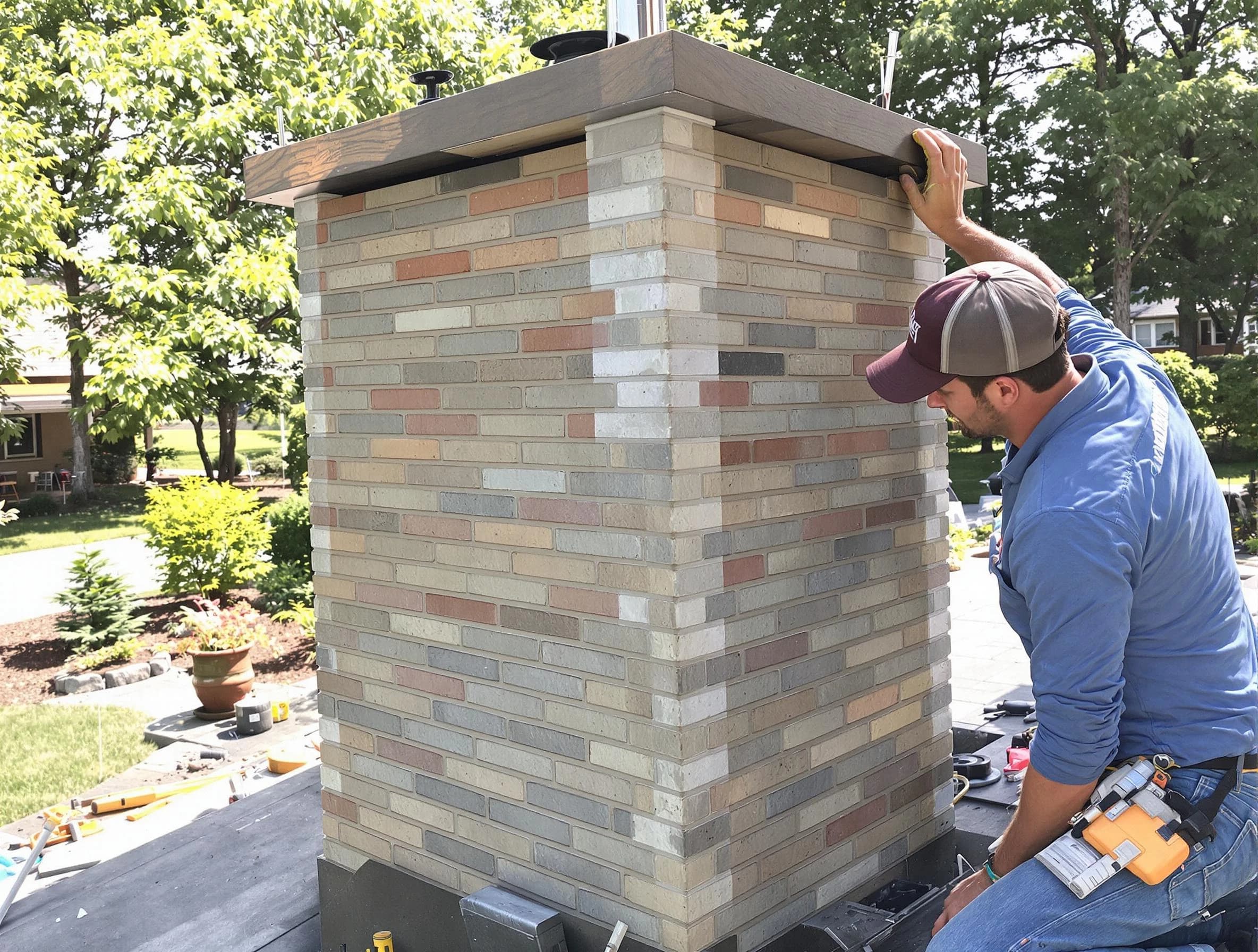 Helena Chimney Sweep completing a modern chimney remodel in Helena, AL