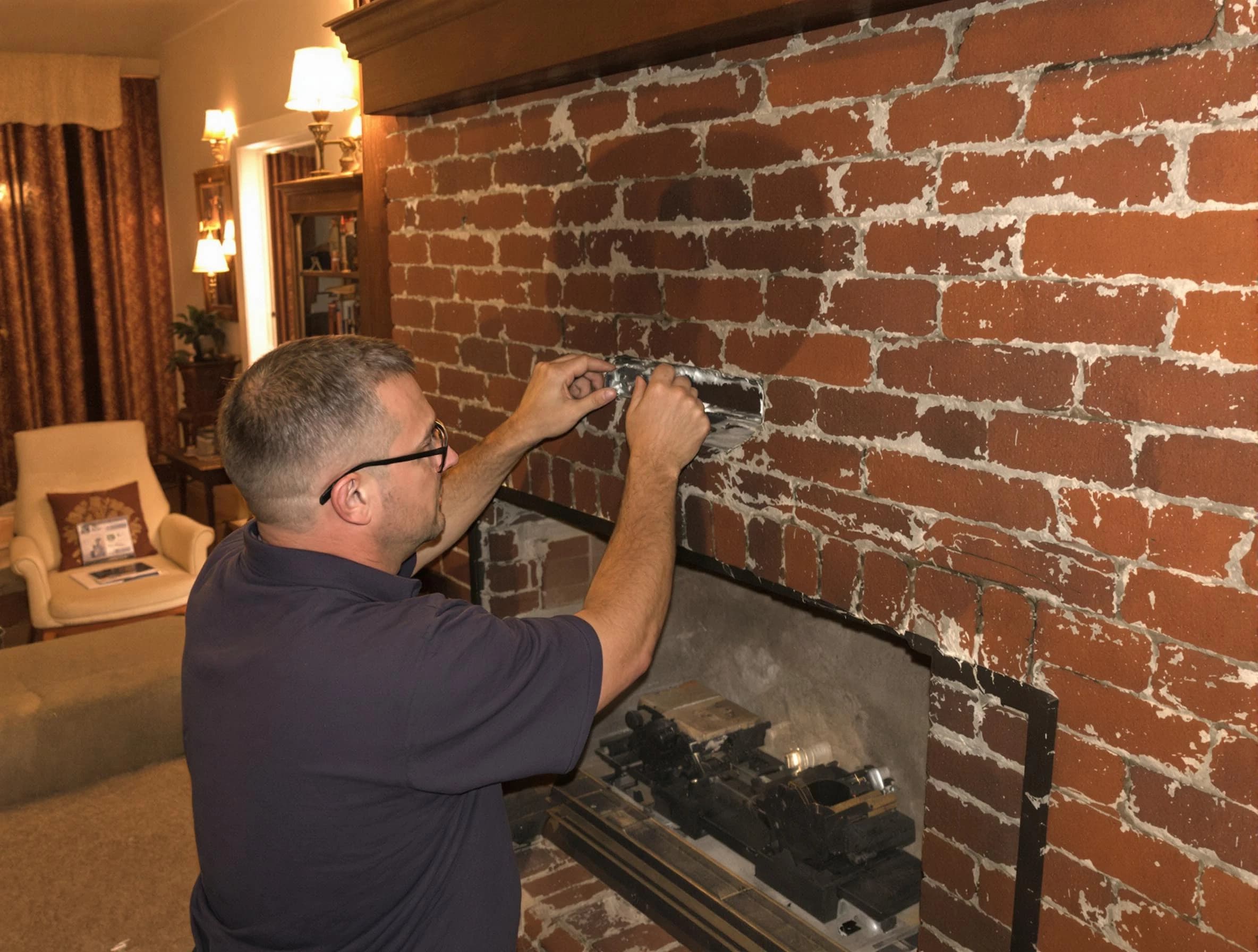 Helena Chimney Sweep expert fixing a fireplace in Helena, AL