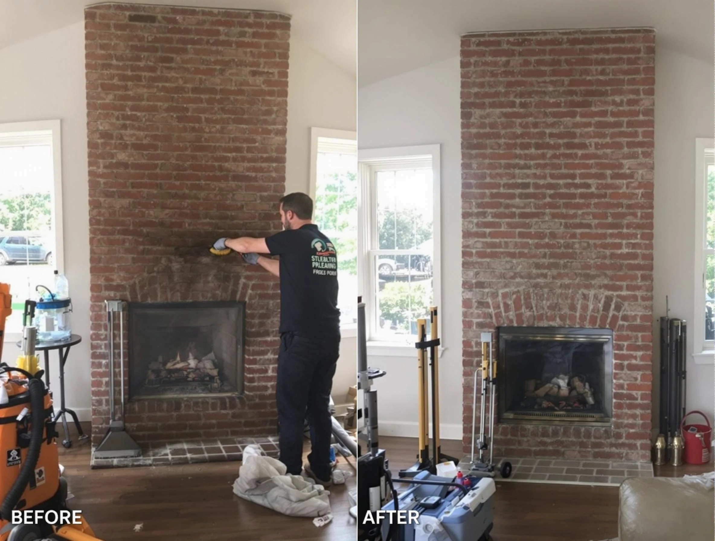 Finished chimney sweeping service by Helena Chimney Sweep in Helena, AL